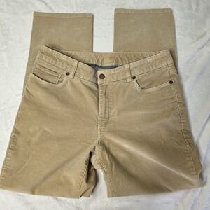 LL Bean Pants Womens 10 Petite Beige Tan Corduroy Favorite Fit Straight Leg